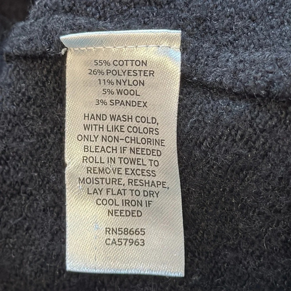 Treasure & Bond Black Turtleneck Sweater Cotton Blend Size Large Cuffed Sleeve - Picture 9 of 10